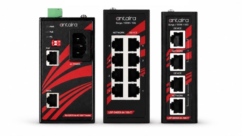Antaira Boosts Industrial PoE Networks With Power and Protection